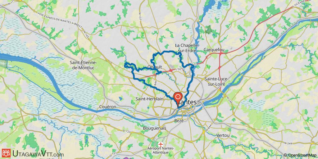 Nantes - Bord de l'Erdre - Gesvre - Cens -  Sautron - Chézine