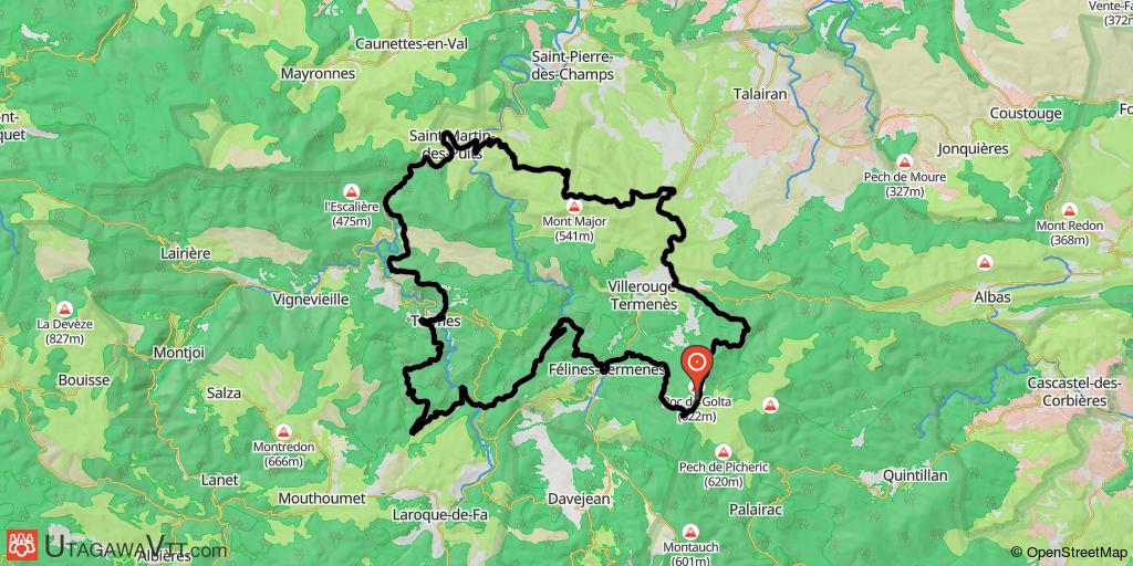 Roc de Golta par Félines - Termes - St-Martin-des-Puits