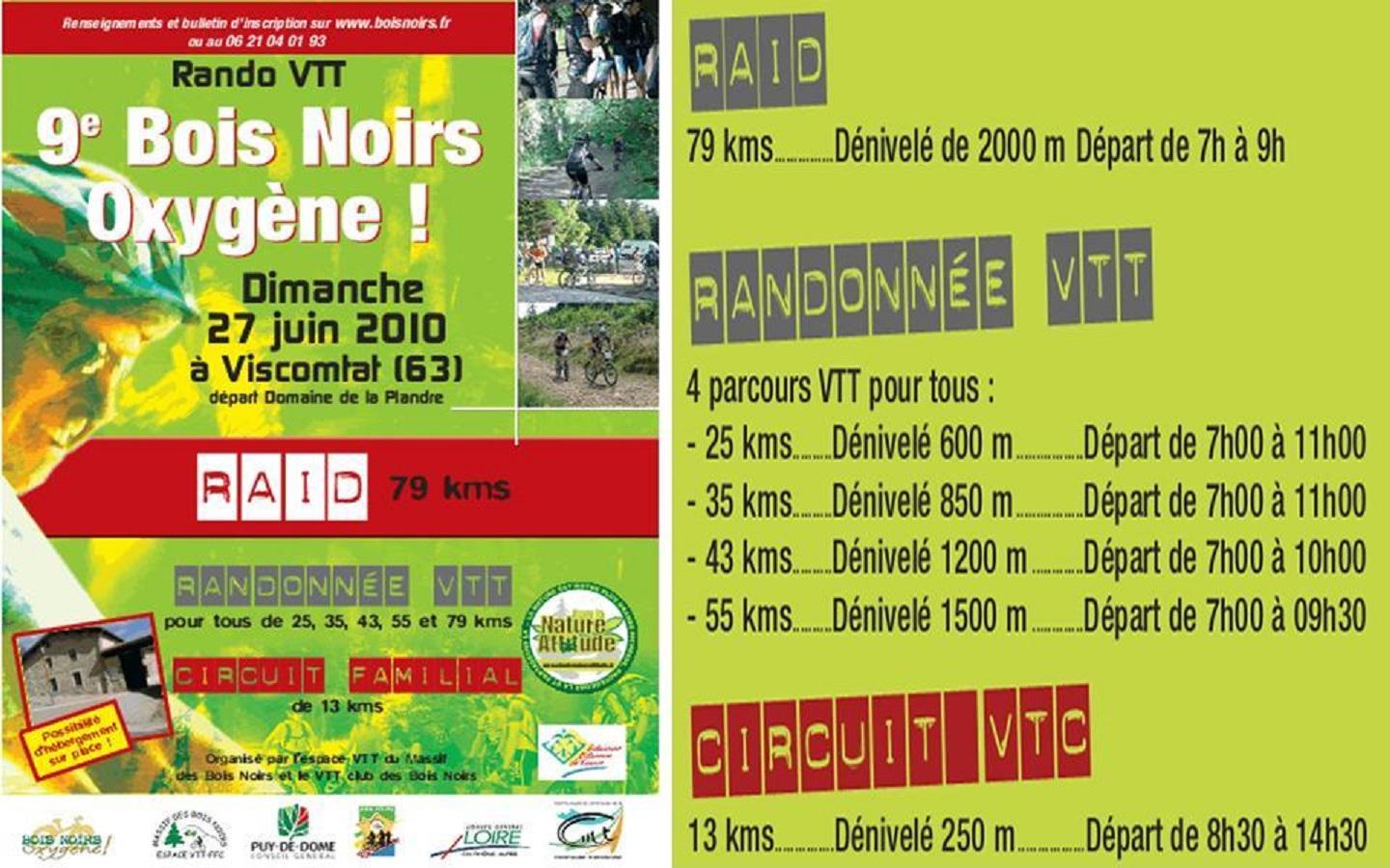 9ème Bois Noirs Oxygène (BNO-2010-RAID-VTT-80km), 10 ans après