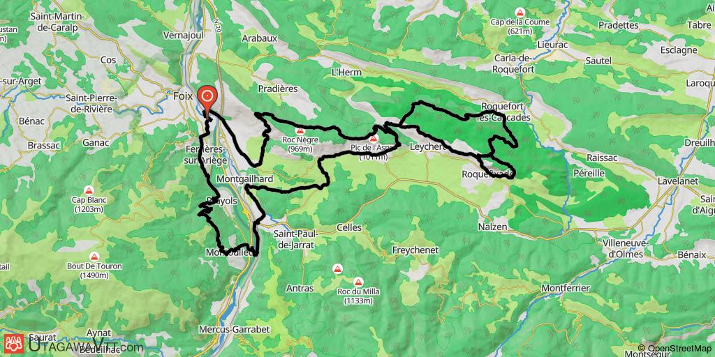 Belle boucle entre Foix et Roquefixade