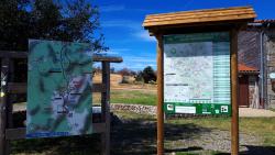 Col du Béal, panneau des circuits de l'Espace VTT FFC du Massif des Bois Noirs