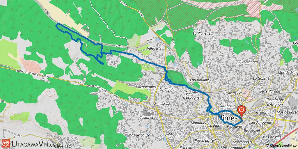 Parcours au départ de Nîmes