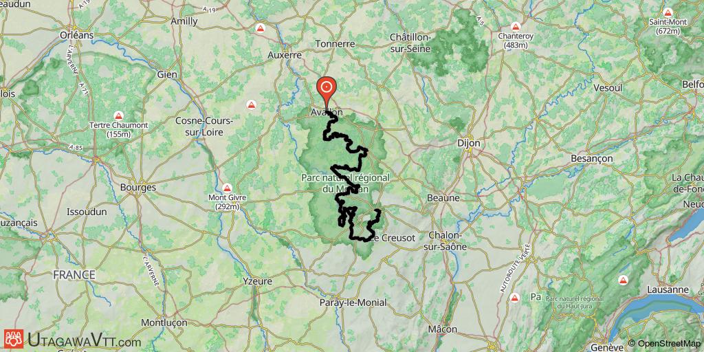 Traversée du Morvan - Trace intégrale : Avallon - Autun