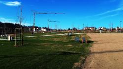 Parking de la plage de Villerest en travaux