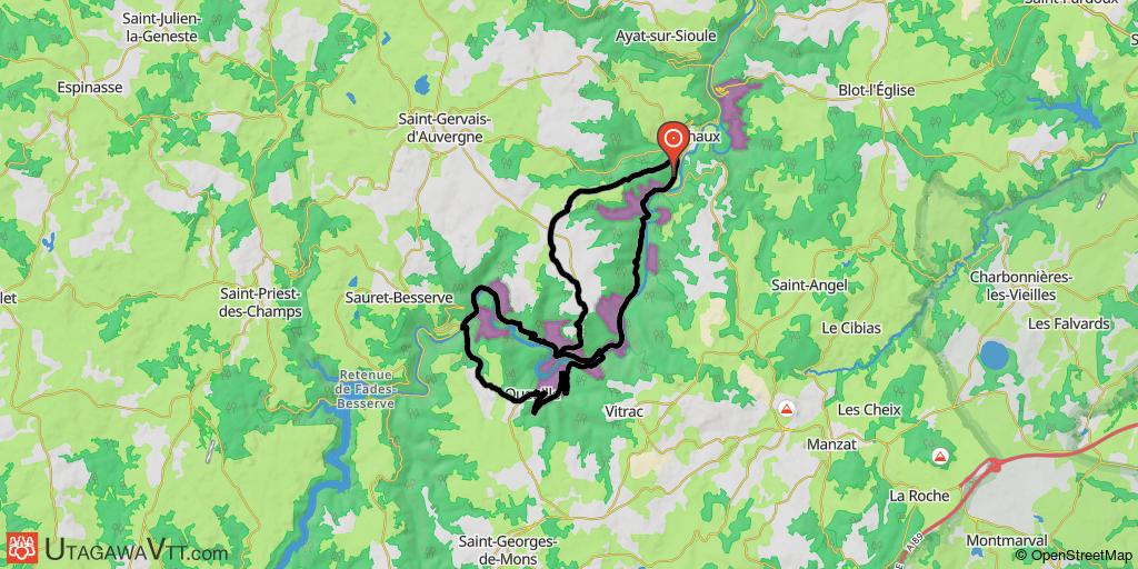 Grand huit dans les gorges de la Sioule