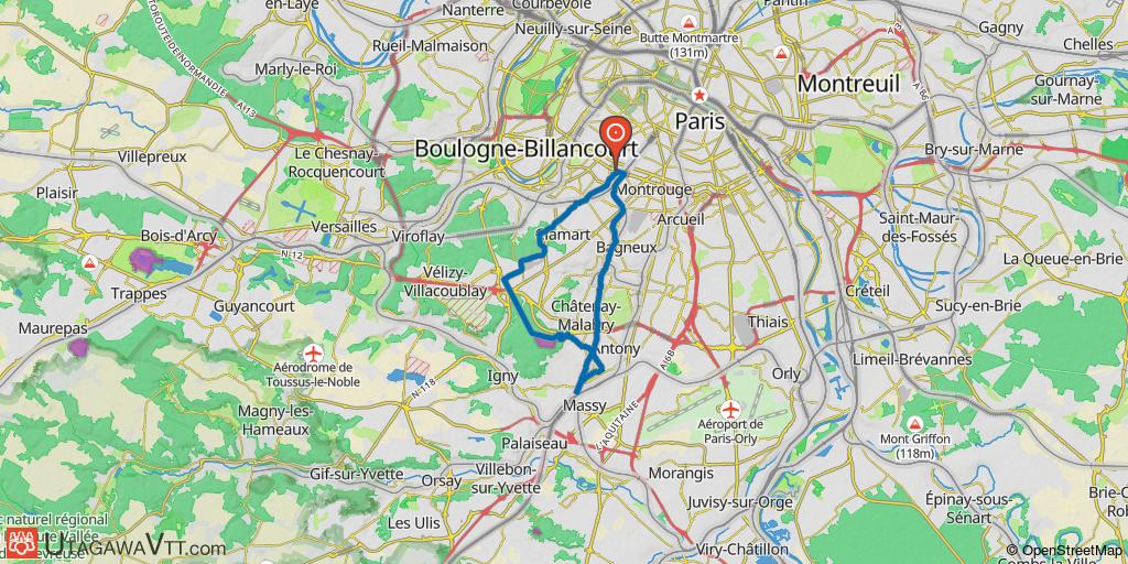 Massy par la coulée verte retour bois de Verrières et Meudon (variante)