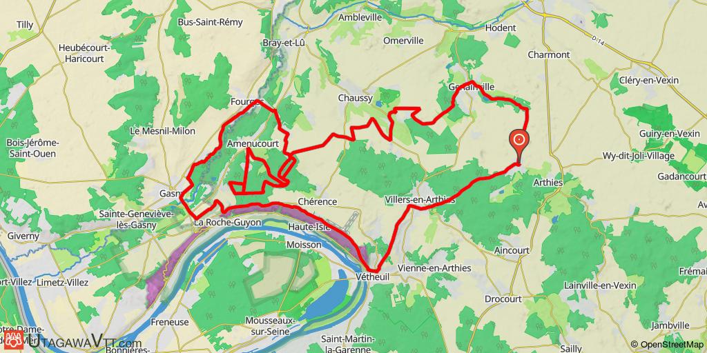 Tour en Vexin - Seine et Epte au départ de Maudétour