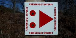 Balise VTT, chemins de traverse, départ Les Moulins Cherier