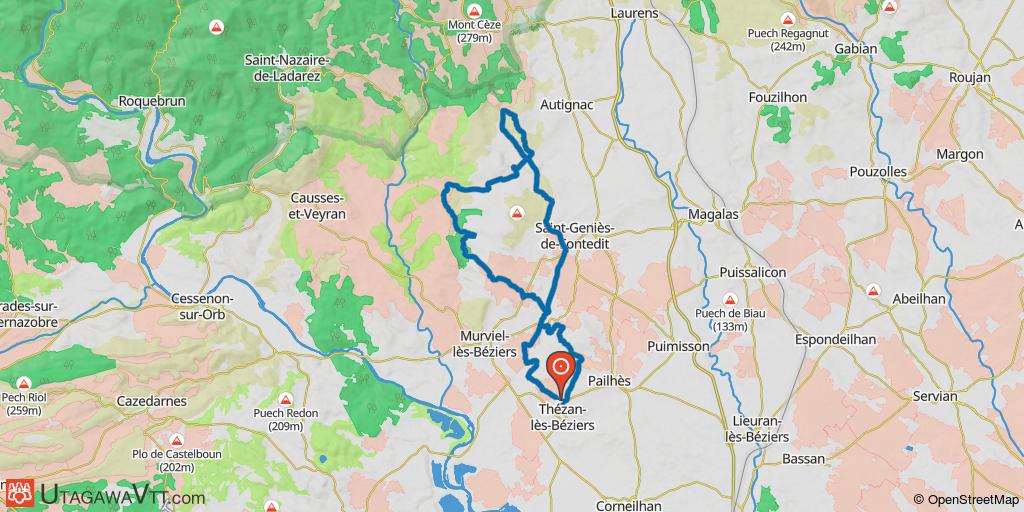 Circuit au nord de Thézan-lès-Béziers