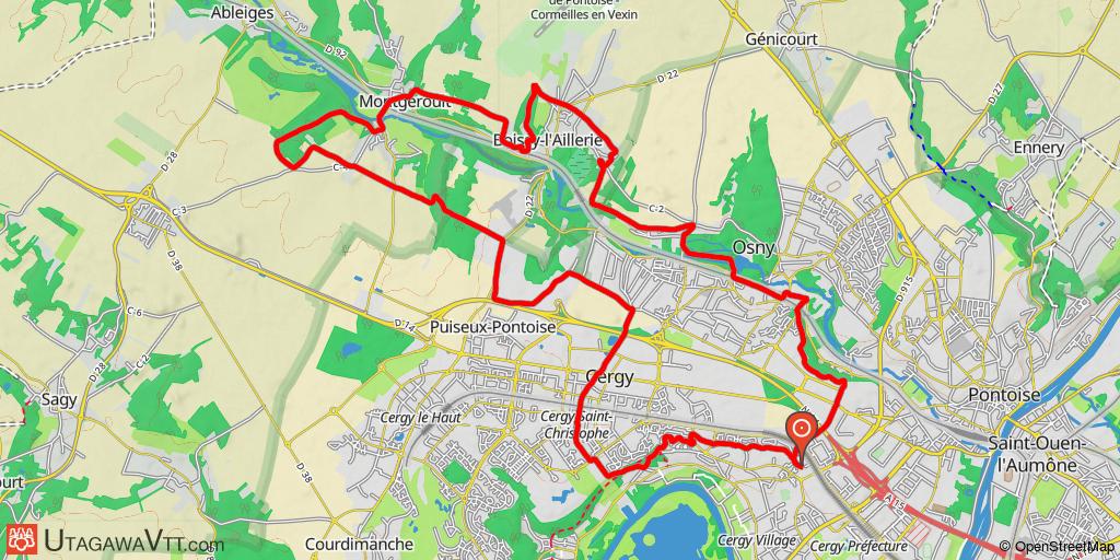 Les chemins de Boissy-l'Aillerie et de Courcelles-sur-Viosne