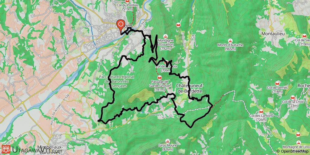 Nyons - Châteauneuf-de-Bordette - Col de la Croix