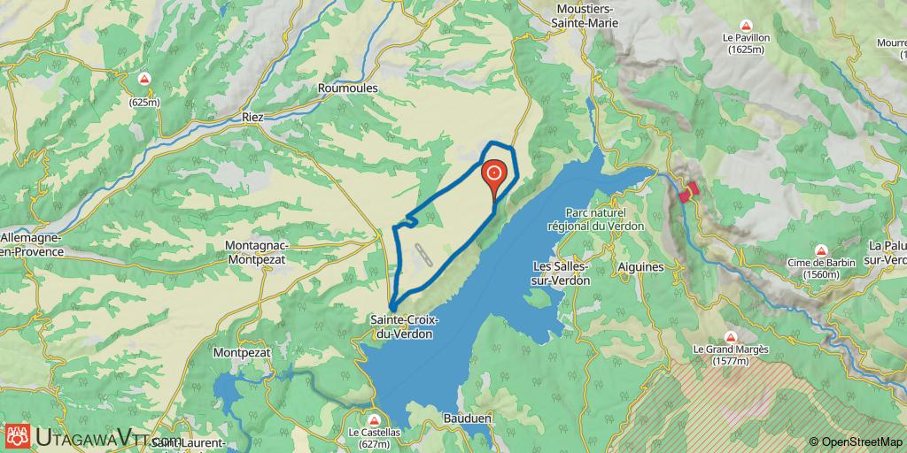 Domaine VTT Provence-Alpes - Secteur Verdon - Circuit N°3 : Les balcons du lac de Sainte-Croix