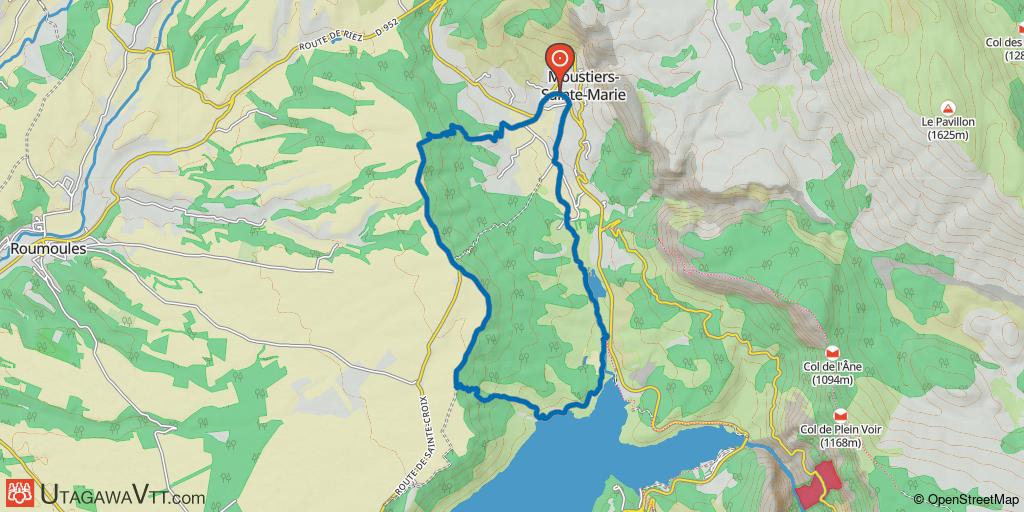 Domaine VTT Provence-Alpes - Secteur Verdon - Circuit N°6 électrique bleu : Les contreforts du lac