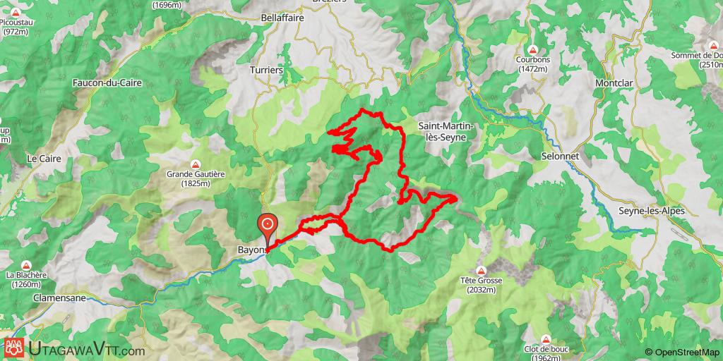 Bayons - Crête des Mélèzes - Bois Noir - Gorges de 30 Pas