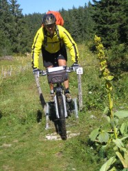 Lilian sur passage VTT