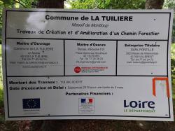 Panneau de la nouvelle piste forestière