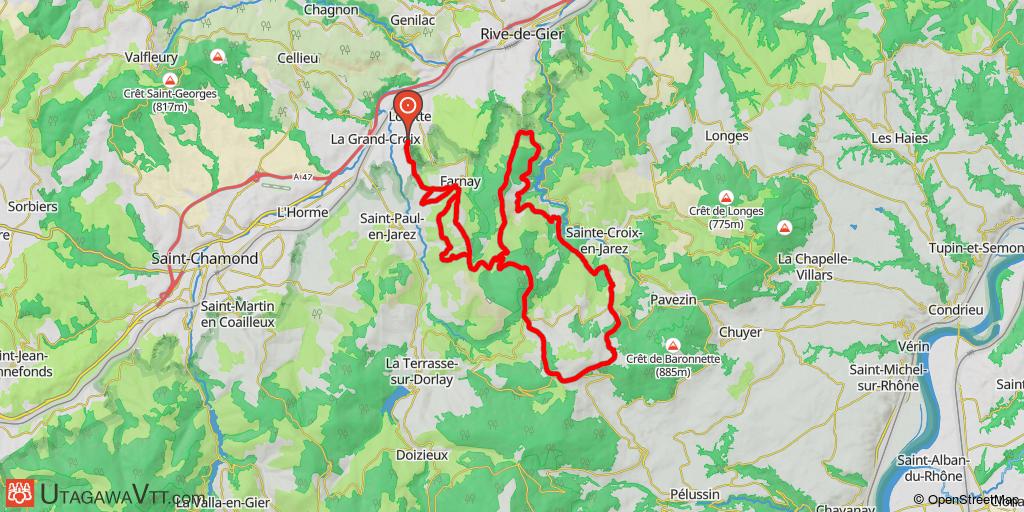 La Croix de Montvieux en partant de Lorette