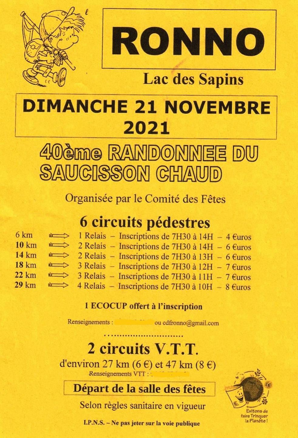 40ème randonnée du Saucisson Chaud - 2021 - 27 km