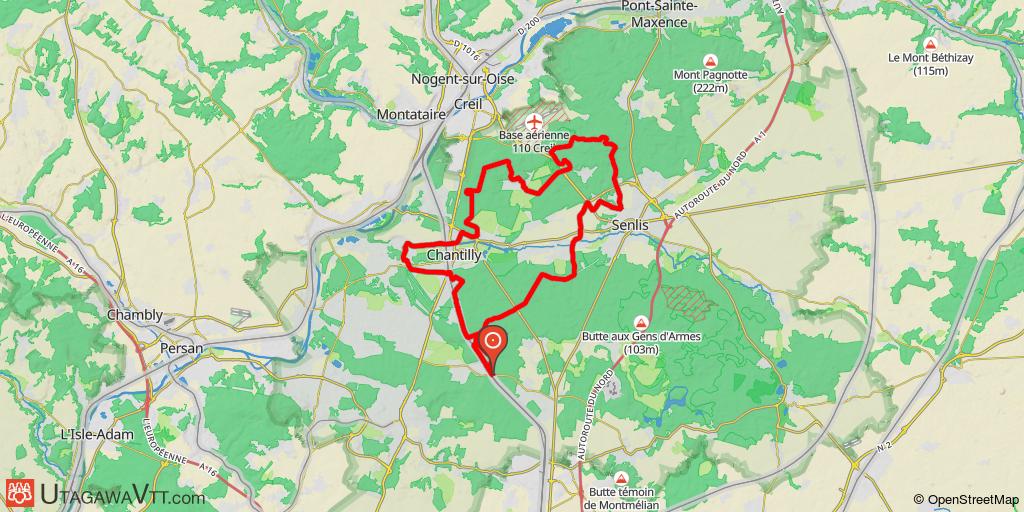 Tour en forêts de Chantilly et d'Halatte (partie sud)
