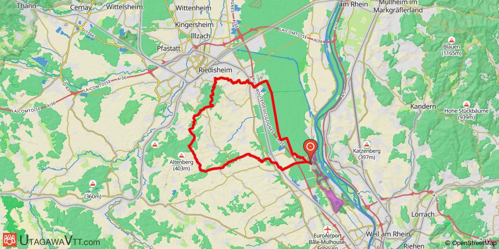 Les hauts de Mulhouse depuis Sierentz