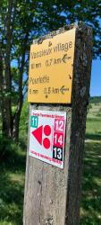 Site des moulins à eau, totem et directions