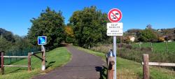 Iguerande, la piste cyclable au départ