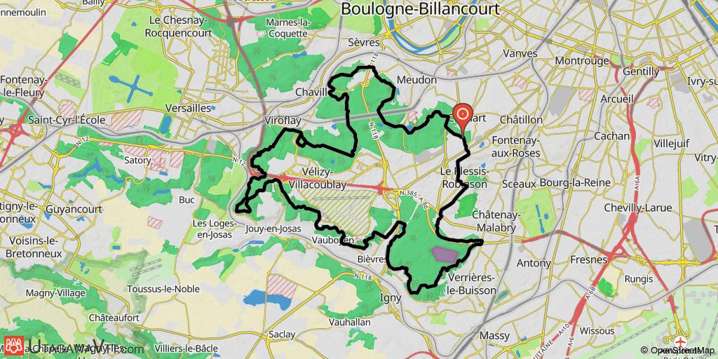 Boucle autour de Vélisy-Villacoublay