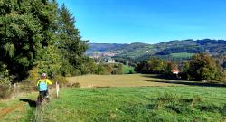 Vue sur Saint Just en Chevalet et le Château de Cotenson