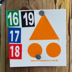 Pancarte des circuits VTT FFC au départ de Villerest Plage