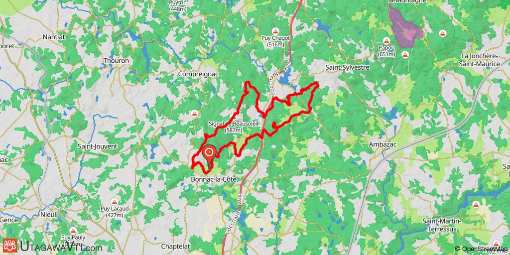 Du vélodrome de Bonnac à l'étang de la Crouzille