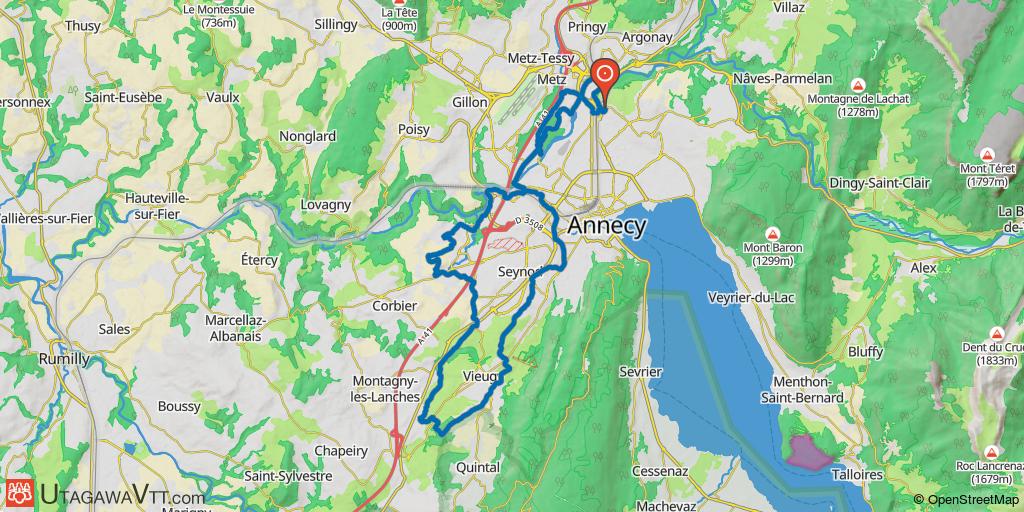 Annecy-le-Vieux - Metz-Tessy - Epagny - Chaumontet - Sillingy - Arzy - Frênes-Dessous - Le Biolley - Seysolaz