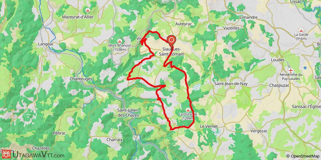 Espace VTT-FFC des gorges de l'Allier - Circuit n°16 : Sur les flancs de la Durande