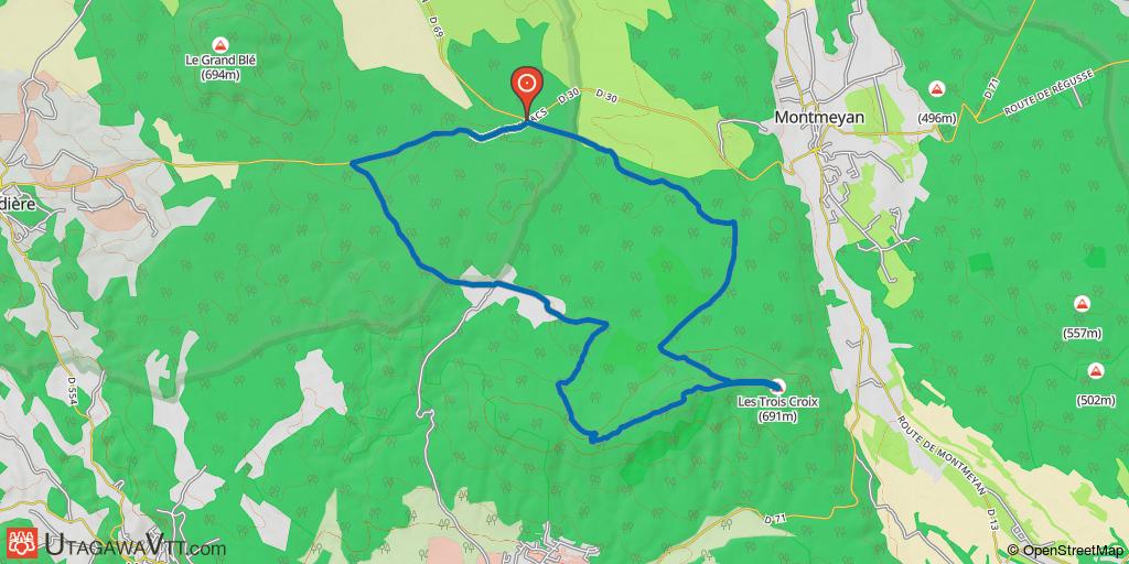 Les trois croix. Parcours XC dans l'arrière pays varois