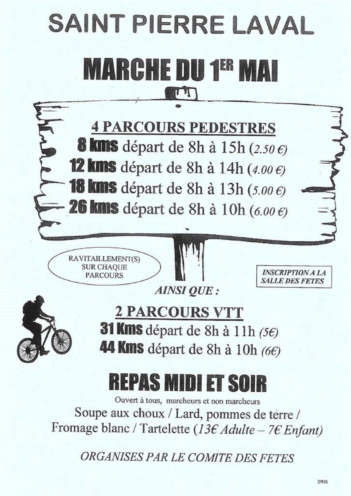 Saint-Pierre-Laval - Rando du 1er Mai 2023 - 44 km