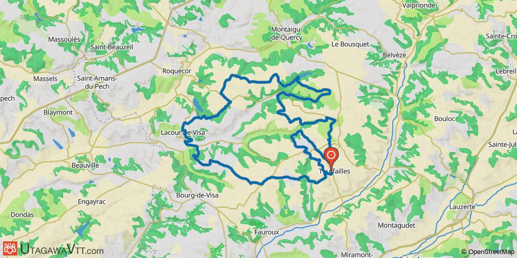 Au départ de Touffailles vers Montaigu-de-Quercy et Lacour-de-Visa