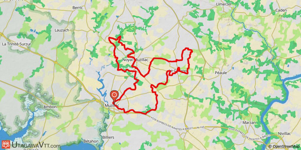 Muzillac - Parcours N° 3 de la base VTT Sud Morbihan