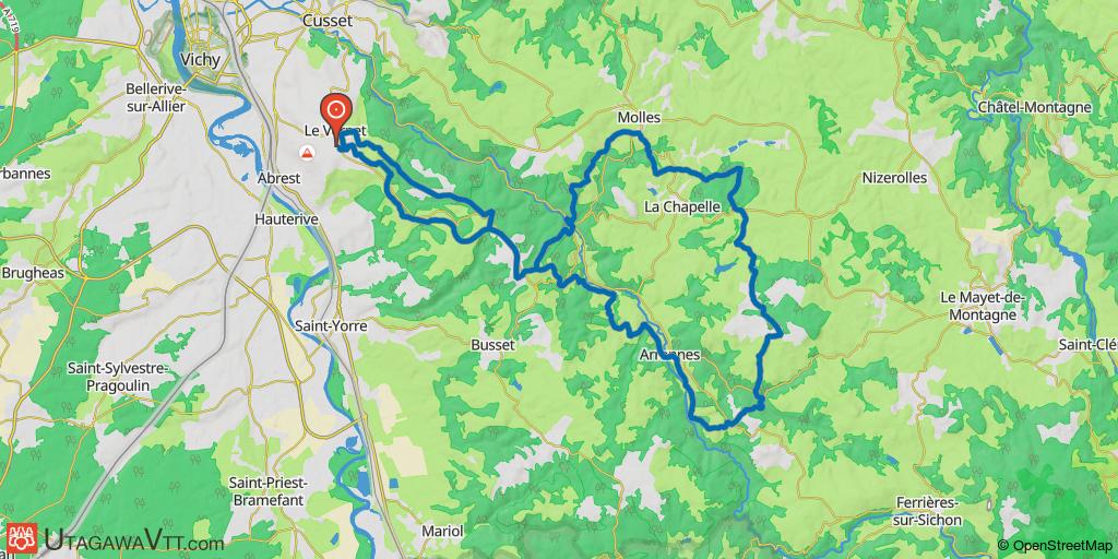 Espace VTT-FFC Vichy - Montagne bourbonnaise - Circuit N° 83 : En remontant le Sichon