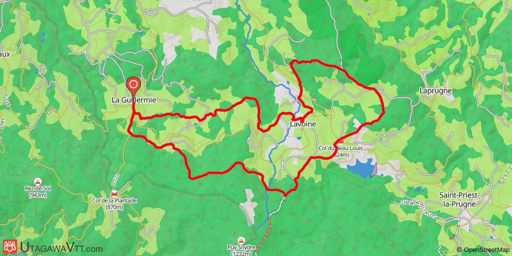 Espace VTT-FFC Vichy - Montagne bourbonnaise - Circuit N° 88 – Le pays des Pions