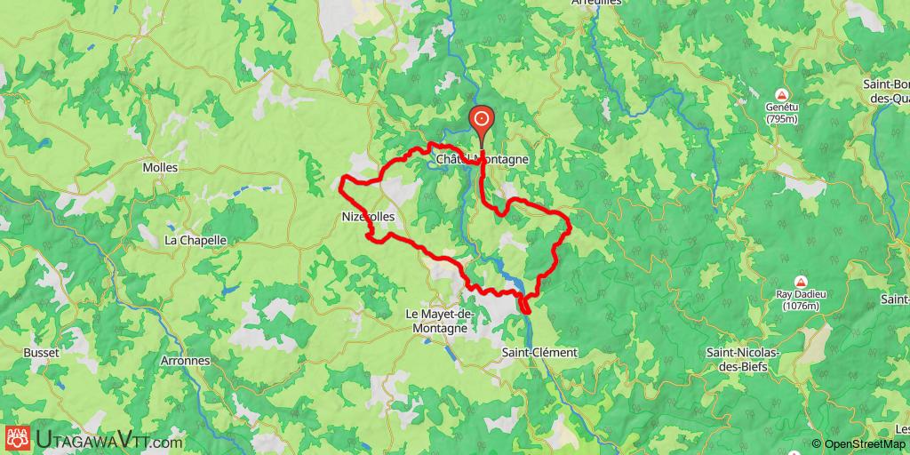 Espace VTT-FFC Vichy - Montagne bourbonnaise - Circuit N° 92 – Nizerolles