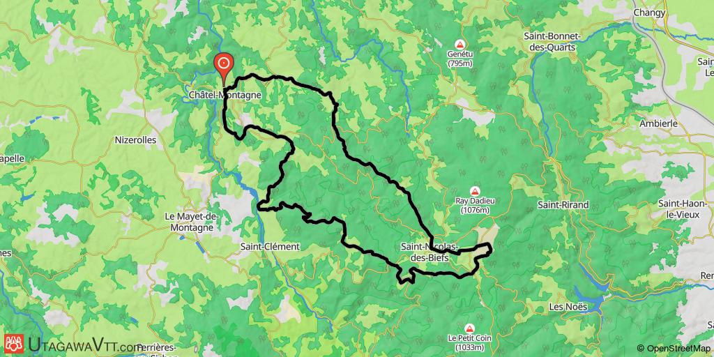 Espace VTT-FFC Vichy - Montagne bourbonnaise - Circuit N° 93 – La Croix du Chat Blanc