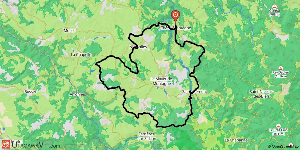 Espace VTT-FFC Vichy - Montagne bourbonnaise - Circuit N° 94 – Le Grand Roc