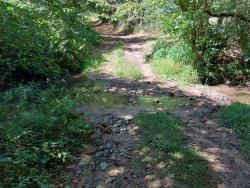 Gué de l'Arcel, montée délicate juste après (virage raide avec racines et ornière)