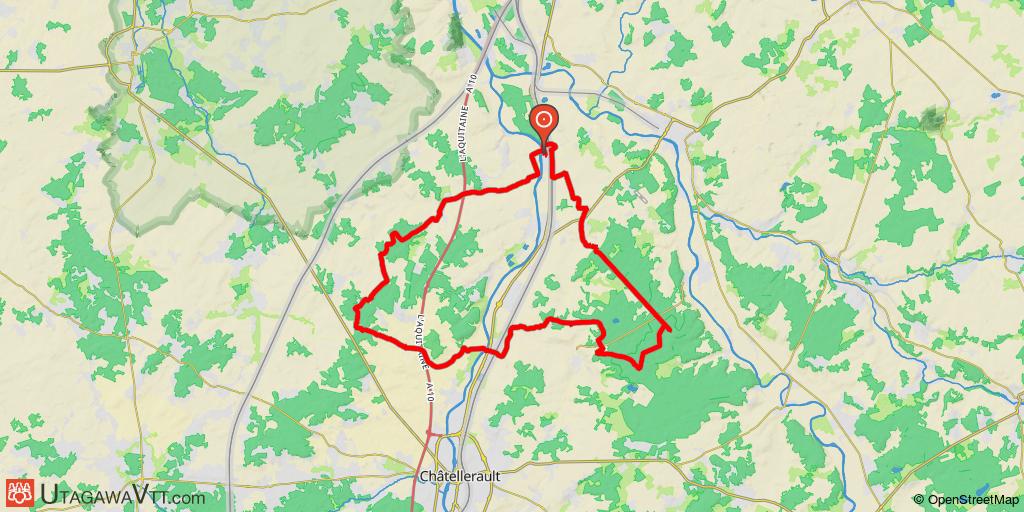 Circuit au sud des Ormes, entre campagne et forêts