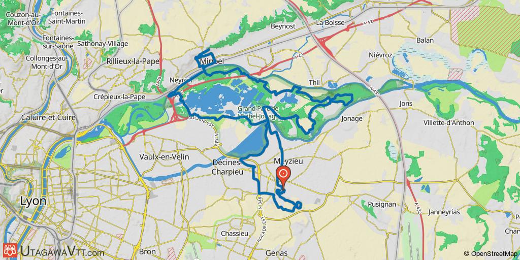 Parcours 5 de Miribel amélioré depuis Meyzieu