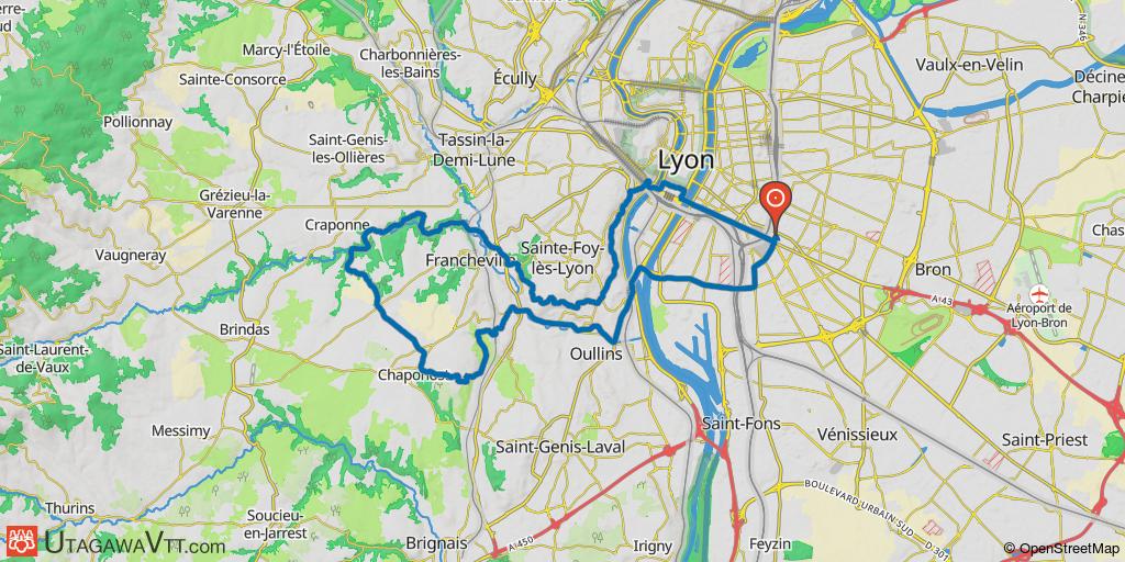 Le long de l'Yzeron en partant de Lyon