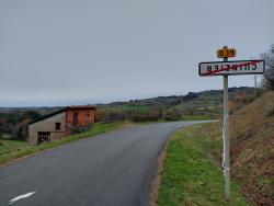 Cuinzier, panneau à l'envers