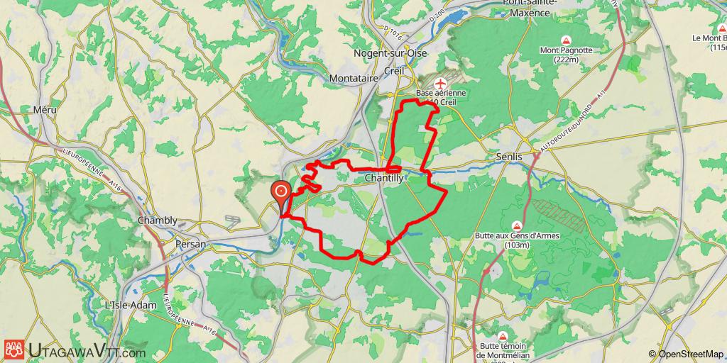 Boucle en forêt de Chantilly au départ de Boran-sur-Oise