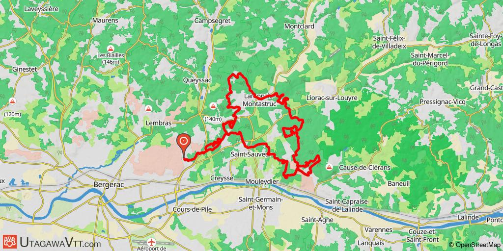 Joli parcours à l'est de Bergerac