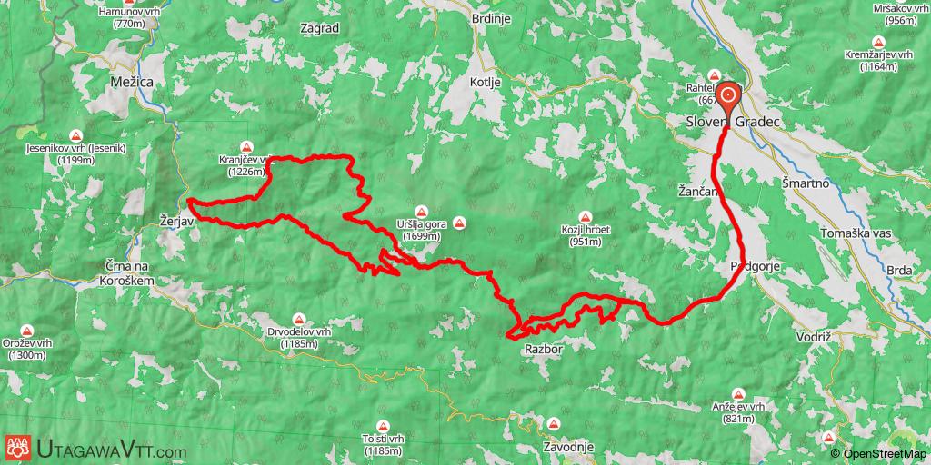 Slovenj Gradec et les alentours du Mont Urslja