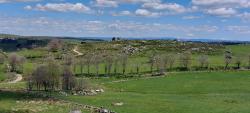 Paysage d'Aubrac, bloc de granit